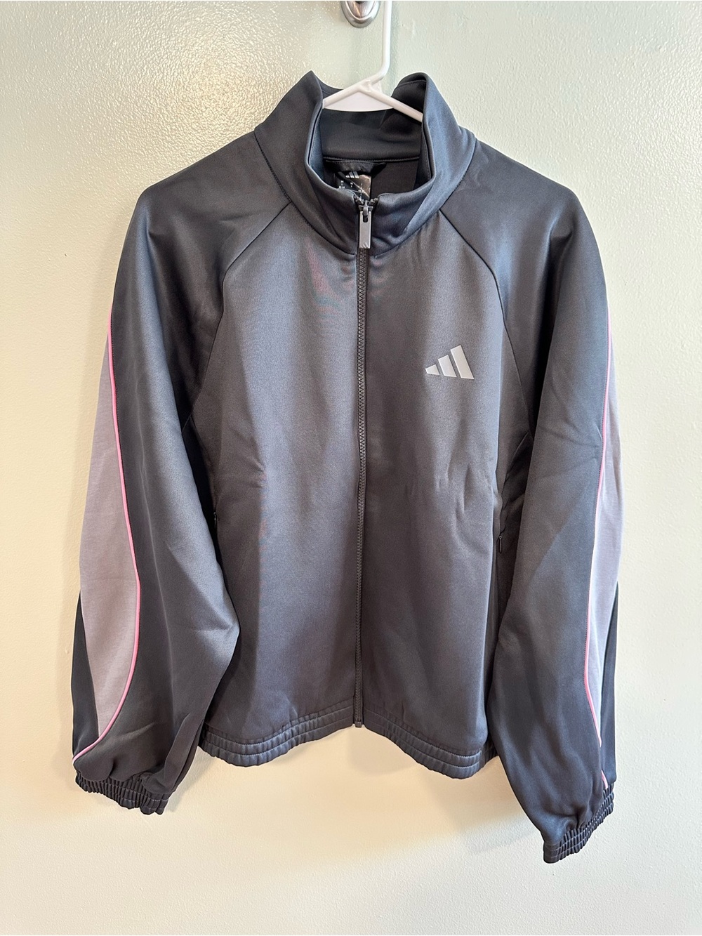 adidas Black Performance Jacket with Pink Trim